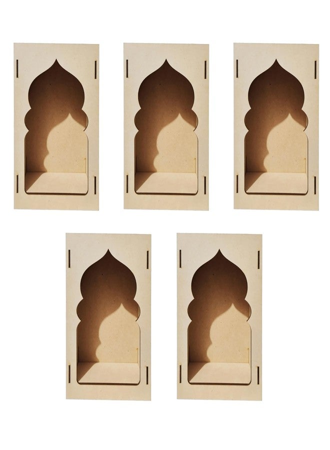 LET'S DIY Unfinished Wood MDF Jharokha Wall Decor Kit - Plain Box Cutout Wooden Craft for Creative Home Decor, Customizable Frame for Art, Painting, and DIY Projects - Image 1